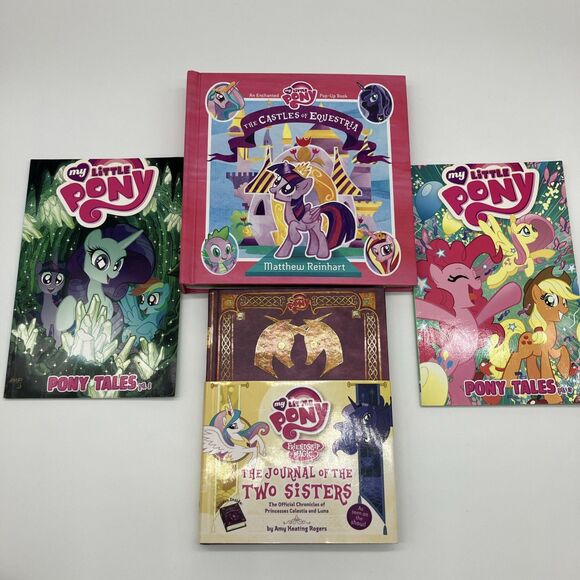 My Little Pony Books Lot Of 4 HCs & Paperbacks Pop Up and Comics Friendship - Picture 1 of 11